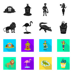 Vector design of nature and fun symbol. Set of nature and entertainment stock symbol for web.