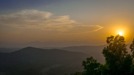 sunset in the mountains