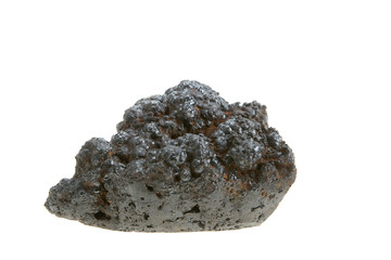 Germination Of Iron ore isolated on white with clipping path. Metal charm believed to be invulnerable.