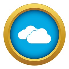 Clouds icon blue vector isolated on white background for any design