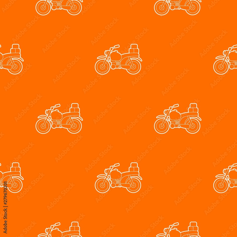 Poster motorcycle with boxes pattern vector orange for any web design best