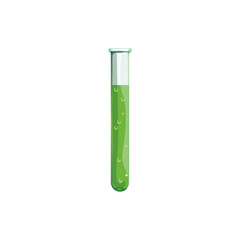 Vector test tubes filled with greenish or green substance