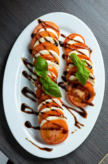 classic caprese salad with balsamic cream