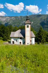 Fototapeta na wymiar church Sveti Duh near Bohinj lake in Slovenia