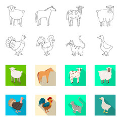 Vector design of breeding and kitchen sign. Set of breeding and organic vector icon for stock.