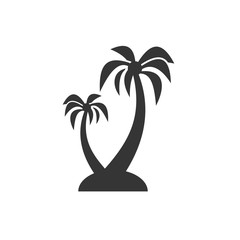 coconut trees or tropical palm trees icon symbol template color editable. simple logo vector illustration for graphic and web design.