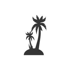 coconut trees or tropical palm trees icon symbol template color editable. simple logo vector illustration for graphic and web design.