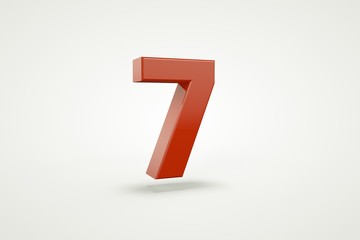 3D number with white background,number 7