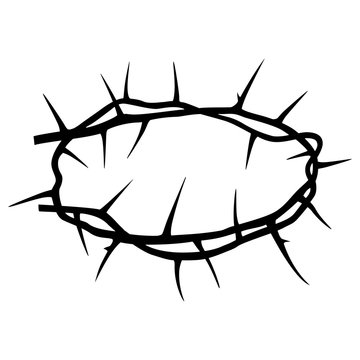 Wreath of thorns. Silhouette drawing. Vector image