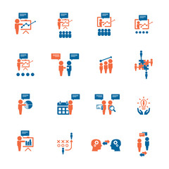  Business training icon set