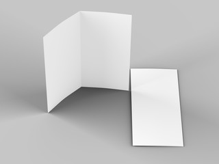 Leaflet folded to DL format - mock up - 3d illustartion