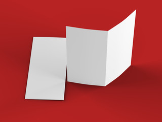 Leaflet folded to DL format - mock up - 3d illustartion