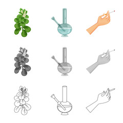 Isolated object of refuse and stop icon. Set of refuse and habit stock symbol for web.