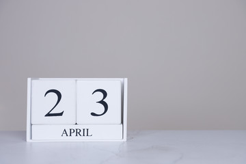 April Date Cube White Background
