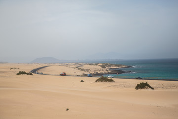 Fototapeta na wymiar road on the island of Fuerteventura