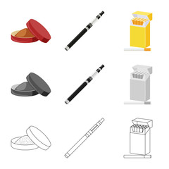 Vector design of refuse and stop icon. Set of refuse and habit vector icon for stock.
