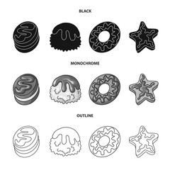 Vector illustration of confectionery and culinary sign. Collection of confectionery and product stock vector illustration.