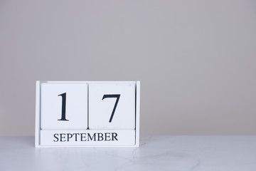 September Date Cube White Background