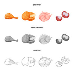 Vector design of product and poultry symbol. Set of product and agriculture vector icon for stock.