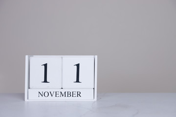 November Date Cube White Background