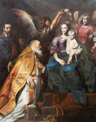 Valenciennes, France. 2017/9/14. Saint Eligius (also Eloy, Eloi or Loye) at the feet of the Virgin Mary and Infant Jesus by Gerard Seghers (1591-1651). Currently in the Museum of fine arts. © Adam Ján Figeľ