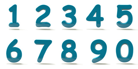 3D number with white background