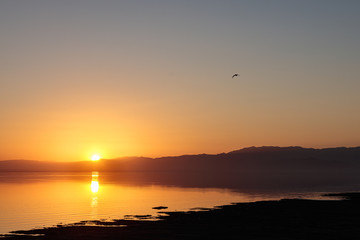 Fototapeta na wymiar Sunset at the Salton Sea, California
