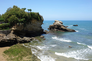 France. The rocky coast of Biarritz
