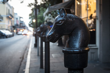 Horse head hitching post, New Orleans