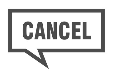 cancel sign. cancel square speech bubble. cancel