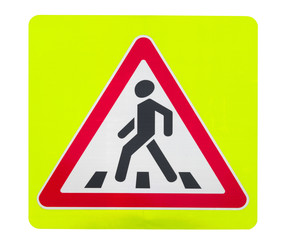 Road sign pedestrian transit