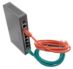 network cables connected to router