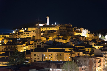 Hanging houses on the stones in Cuenca city of Spain