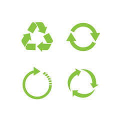 Recycle icon set template color editable. Recycle symbol pack vector sign isolated on white background. Simple logo vector illustration for graphic and web design.