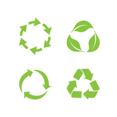 Recycle icon set template color editable. Recycle symbol pack vector sign isolated on white background. Simple logo vector illustration for graphic and web design.