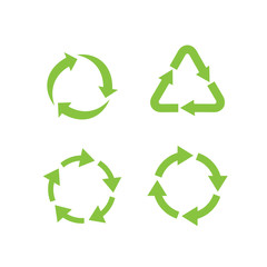 Recycle icon set template color editable. Recycle symbol pack vector sign isolated on white background. Simple logo vector illustration for graphic and web design.