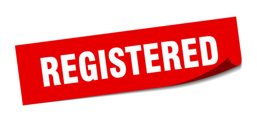 registered sticker. registered square isolated sign. registered
