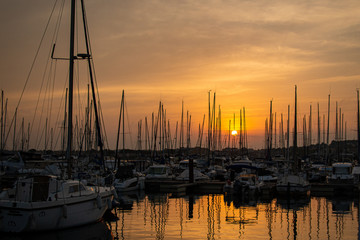 Sunset at the port