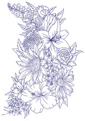 flower illustrations, prints 