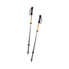 Metal nordic walking sticks, sport at free time
