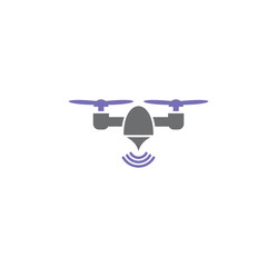 Drone related icon on background for graphic and web design. Simple illustration. Internet concept symbol for website button or mobile app.