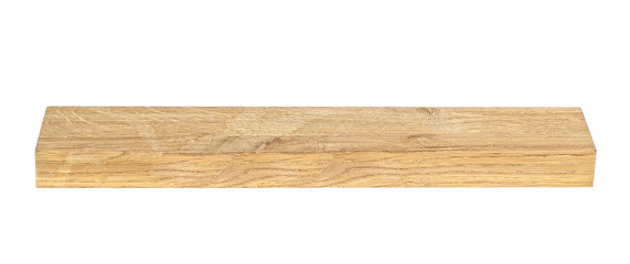 Oak wooden beam isolated on a white background