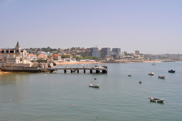 Fototapeta premium Panoramic view of Cascais city from Marina. Cascais, Portugal