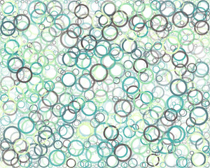 Abstract Generative Art color distributed circles donuts background illustration
