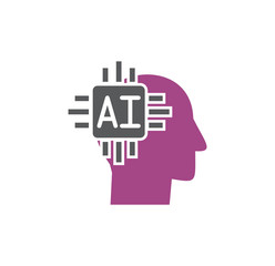 Obraz premium Artificial Intelligence Ai related icon on background for graphic and web design. Simple illustration. Internet concept symbol for website button or mobile app.