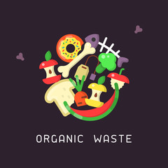 Round concept with organic waste
