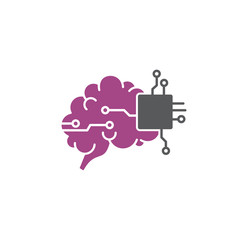 Artificial Intelligence Ai related icon on background for graphic and web design. Simple illustration. Internet concept symbol for website button or mobile app.