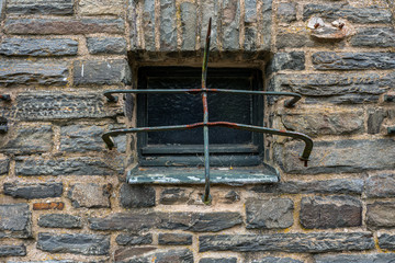 old window with a grid