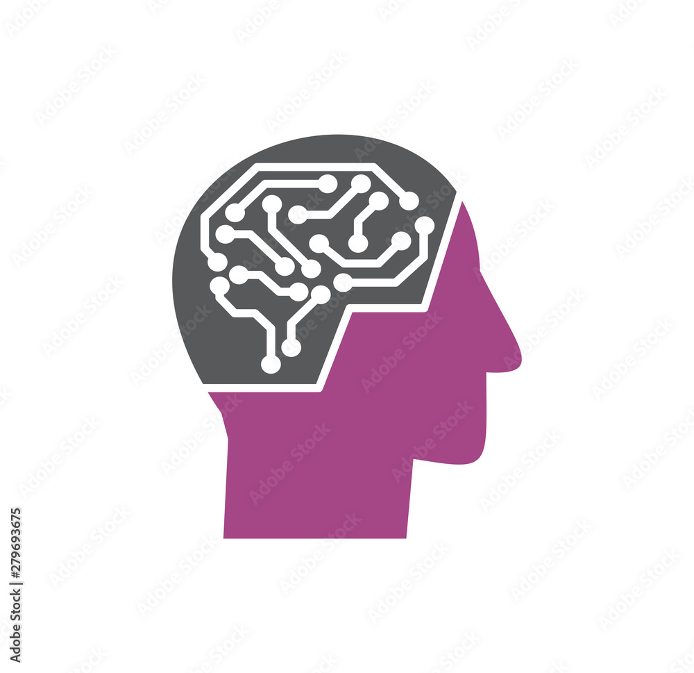 Poster artificial intelligence ai related icon on background for graphic and web design. simple illustratio