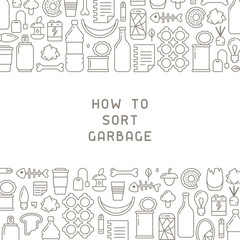 Placard concept with different types of waste